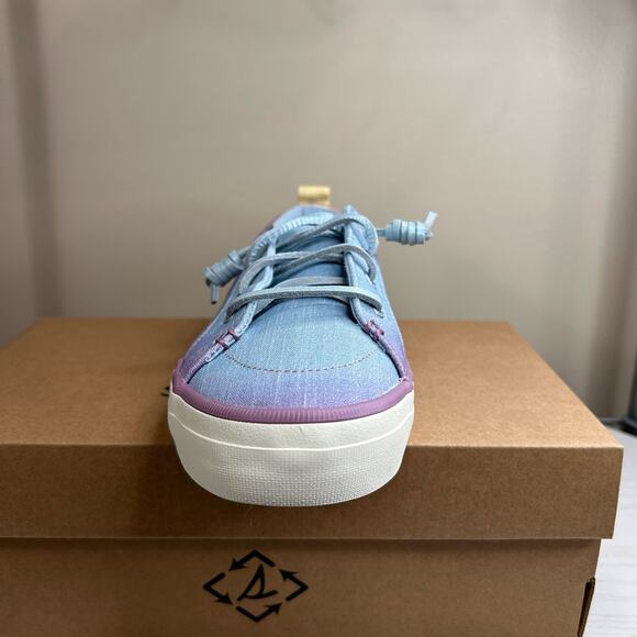 Sperry Comfort Shoes Crest Vibe Shimmer Fade Blue Textile Sneakers Women's NIB - Picture 2 of 9